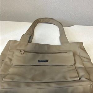 Simply Styled Tan Tote Bag with Zip Pocket